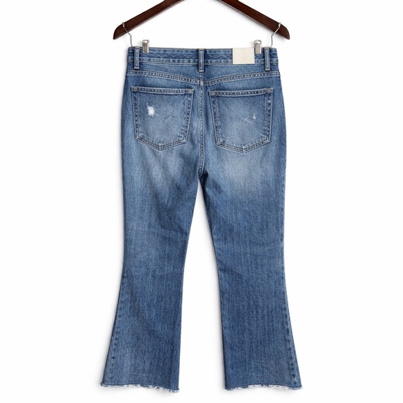 Pistola Stevie High Rise Flare Jeans Women’s Size 26 Medium Wash Raw Hem - Picture 3 of 10